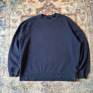 Wolverine Navy Tonal Logo Pullover Crewneck Large